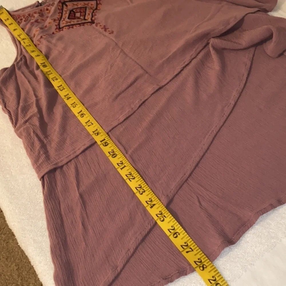 Knox Rose sleeveless blouse boho high/low embroidered tiered look size Small - Picture 4 of 7